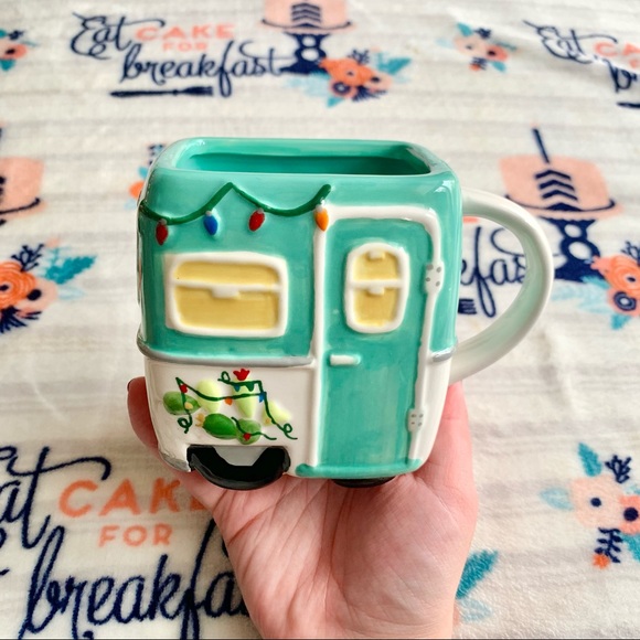 🎄 BOHO Hippie RV Christmas Ceramic Mug ☮️ - Picture 2 of 6